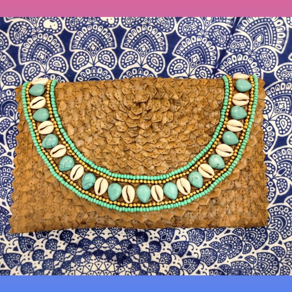 Woven Clutch with beading